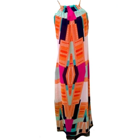 Brand New Emma & Michele Colourful Printed Maxi Dress - Picture 1 of 6